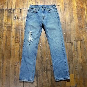 Levi's 505 Jeans Men's 29x32 Blue Denim Regular Fit Flat Front Straight Leg